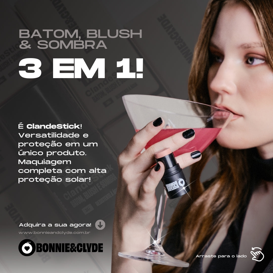 ClandeStick 3 em 1: Batom, Blush &amp; Sombra! 🌟